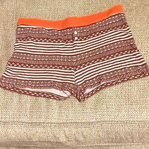 Aerie Red and Brown Patterned Athletic Shorts